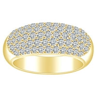 1. Okrugli oblik karata bijeli prirodni dijamantski godišnjica vjenčani prsten za vjenčanje u 14K čvrsti