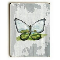 Artehouse Dekorativni drveni znak svijet na krilnom leptiru od strane umjetnika Jennifer Rizzo, 30 40