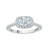 Diamond Halo Angažman prsten u 14k bijelo zlato