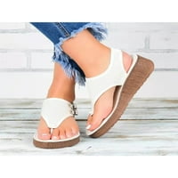Audeban dame ženske ljetne platforme cipele sandale s niskim klinom Toe Post Holiday Beach Flip Flops