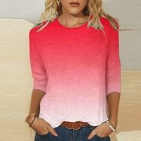 Meichang Fall majice za žene trendy casual gradijentni vrhovi i bluze slim fit bluza udobna tunika pulover