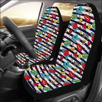 Set auto-sjedala pokriva modni uzorak Stripe Universal Auto Front sjedala Zaštitni za auto, suv limuzina,