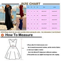 Clearsance Ljetne haljine za žene V-izrez Modni čvrsti dugi maxi haljina s kratkim rukavima Crna XL
