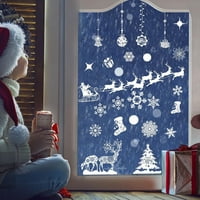 Božićne elektrostatičke naljepnice za prozor Dekoracija snježne pahulje Fotografije vrata, staklene
