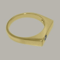 Britanski izrađeni čvrstih 14k žutog zlatnog prirodnog tanzanite muške prsten za mins - veličine - veličine