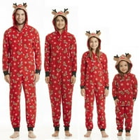 Viworld Porodica koja odgovara Božićni pidžami Set Xmas Women Man Baby Kids s kapuljačom za spavanje