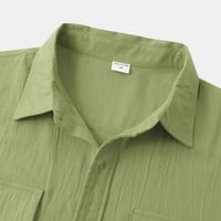Muške košulje muško ljeto Havaji sasvim košulja kratki rukav dvostruki džep Okrenite košulju na ovratniku