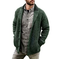 Dukseri entyinea za muškarce V-izrez šal navratnik dugmeta sa gumnim pamučnim pletenim džemper sa džepovima