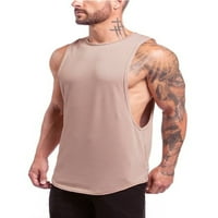 Haite Muškarci Crew Neck majica bez rukava modna spremna bluza ljetne pamučne majice sa čvrstim bojama