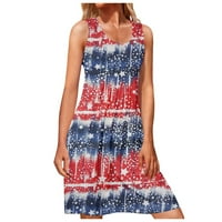 Ženska gornja koljena haljina Ljetna prodaja USA zastava Ispis Patriots Sendress za djevojke Moda 4.