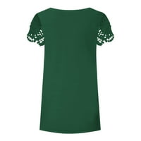 Ženski vrhovi Leisure Slim izdubljenja moda V izrez kratki rukav čvrsti ženski ljudi Ljetni vrhovi zeleni
