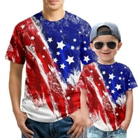 Košulja 4. srpnja za muškarce, smiješne majice 3D print Street casual kratkih rukava muške majice, muške