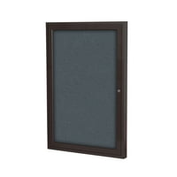 PB13630F-GLENT vrata zatvorene zidne ploče za oglasne ploče sa brončanim okvirom, 36 H 30 W, siva