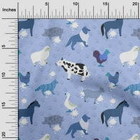 Onuone baršunaste plavkasto ljubičaste tkanine Životinje Tkanina za šivanje tiskane ploče od tiskane od dvorišta široko