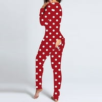 Pidžama za žene ahomtoey ženski tipka sa tipkama funkcionalno dugme Flap Odrasli za odrasle Porodični