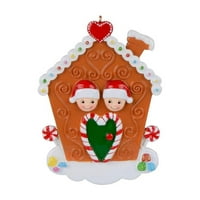 Xmarks Božićna kuća Porodica od 2- Personalizirani ukras za božićne stablo po mjeri za djedove i djed,