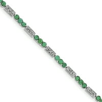 Sterling srebrno zelena emerald dijamantna narukvica dragi kameni fini nakit za žene poklone za nju