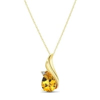 Galaxy Gold 14k 24 Žuta zlatna ogrlica za suzanje citrine