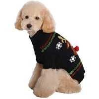 Mialeoley Dog Božićni džemper, kućni ljubimac Slatka jelena za monga patlflake toplo turtleneck pletivaža
