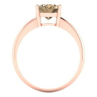 2. CT sjajan ovalni rez CLEAR simulirani dijamant 18k ružičasto zlato pasijans prsten sz 10