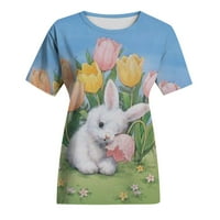 Ženske košulje za životinje Majice Sretni uskršnji zečji grafički okrugli vrat kratkih rukava pulover