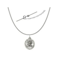 Carat u Karatsu Sterling Silver St.christopher Medalj šarm na BO lančani ogrlica, 18 + 2 Extender