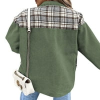 Buffalo Provjerite jaknu za ispis za žene Ležerne prilike dugih rukava s dugim rukavima dolje uredske