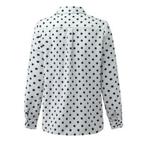 Ženska majica bluza od tiskana v vrat stil dot vintage dugih rukava jesenska modna majica