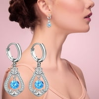 SKPBlutn naušnice za žene djevojke od nehrđajućeg čelika okrugli kreativni dijamantski viseći kristalni