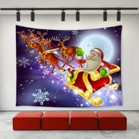 Cadecor Božić Eve Tapisest Walking Welling Santa Claus Reindeer koji leti na mjesecu Zimske snježne