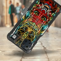 Hybrid Kickstand Holster Telefon futrola kompatibilna sa LG K 5G - Crveni demon
