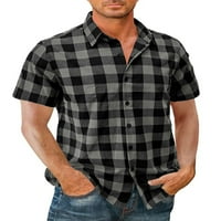 Capreze Muška bluza kratki rukav vrhovi rever vrat Ljetne košulje Havajska majica dolje majica sive