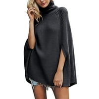 Kali_store džemper za žene Ženska labava prevelika povremena kornjača Džemper pulover TOP Black, m