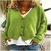 Ženska otvorena prednja šal casual labav solid džemper pleteni džemper