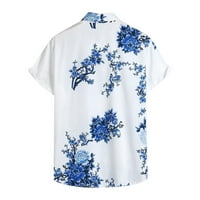 Odieerbi Havajska majica za muškarce Casual majica za odmor kratkih rukava Plava