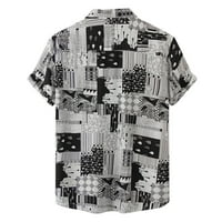 HUMPA majice za muškarce muško ljetno casual solid geometrija točka za ispis s kratkim rukavima Okrenite