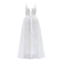 Baycosin trendi haljine i večernje haljine Ženska elegantna haljina za čipku Duboka V Sling svadbena