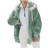 Scyoekwg Cleance ženske vrhove Dressy Casual Jesen Women Plus zip jakna s kapuljačom kaput Zimska topla
