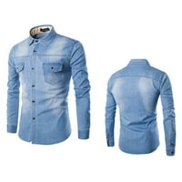 SPFTM muške jesenje casual moda Slim Fit traper pamučna majica dugih rukava top bluza