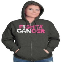 Može se boriti protiv raka dojke ratnike Zip hoodie dukserice žene britske marke 4x
