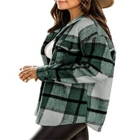 Multitrast ženske jakne na pločice jesen vintage rever casual labav dugi rukav niz jaknu odjeću