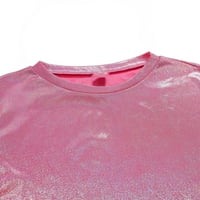 Ženske majice Party Party Solid okrugli vrat ružičasti m
