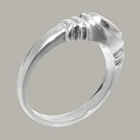 Britanci izrađeni sterling srebrni pravi originalni prsten za angažman uniziranim unizom - Opcije veličine