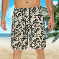 Ljetni novi muški labavi print Capris Youth Fashion Casual Beach ravne hlače za noge