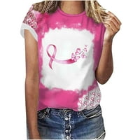 CLLIOS košulje za karcinom dojke žene ružičaste vrpce Grafičke tee smiješne kratke rukavske vrhove Dressy