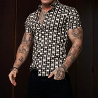 Muška modna gumba dolje majice casual scrt scrt slim slim fit na vrhu crne m