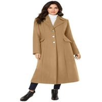 Roaman's Women's Plus veličina dugačak vuneni kaput zimski klasik