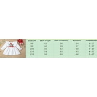 Qinghua Toddler Baby Girg Božićne haljine Santa Claus Print Haljina s dugim rukavima Princess Party