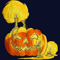 Halloween bundeve sa svijećom i zlim osmijehom juniori mornarički plavi grafički tee - dizajn ljudi
