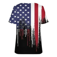 PBNBP Plus vrhovi veličine za žene 4. srpnja američke košulje za zastave V izrez kratki rukav bez rukava ležerne ljetne vrhove